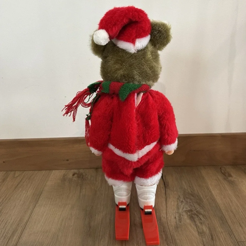VTG 2 In 1‎ Skate & Ski Christmas Bear Battery Operated Works! 80s Missing Poles